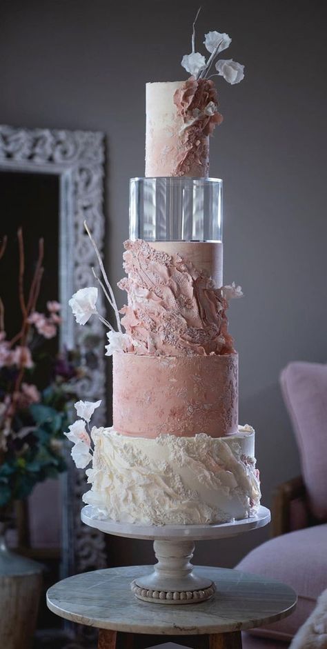 40 Beautiful Wedding Cake Trends 2023 : White Cake with Touch of Blue & Gold Cake Trends 2023, Romantic Wedding Cakes, Wedding Cake Trends, Dummy Cake, Beautiful Wedding Cake, Fantasy Cake, Luxury Cake, Wedding Cake Ideas, Wedding Dress Cake