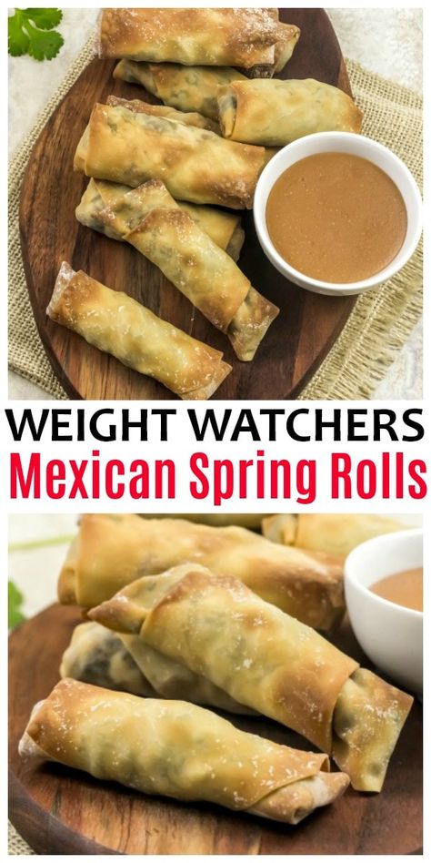 Mexican Spring Rolls, Weight Watchers Mexican, Ww Appetizers, Weight Watchers Appetizers, Weigh Watchers, Hummus Wrap, Weight Watchers Meal Plans, 2b Mindset, Weight Watchers Snacks