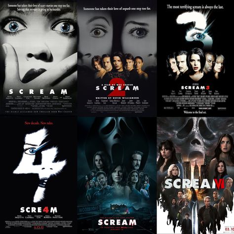 Scream Movies In Order, All Scream Movies, Scream Poster 1996, Movies Like Scream, Scary Movie 1, Scream Picture, Scream Movie Poster, Ghost Face Wallpaper Aesthetic, Scary Movies To Watch