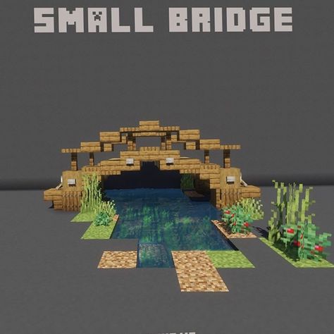 Small Bridge Minecraft Design, Cute Bridge Minecraft, Small Bridge Design, Minecraft Small Decorations, Small Builds Minecraft, Mc Bridge, Small Bridge Minecraft, Bridge Design Minecraft, Minecraft Small Bridge