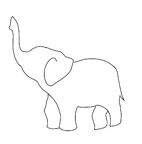 Easy Drawings Elefant, How To Draw A Simple Elephant, Easy To Draw Elephant, Elefant Drawings Simple, Elephant Sketch Tattoo, Simple Elephant Tattoo Outline, Elephant Tattoos Outline, Simple Animal Outlines, Elephant Doodle Simple