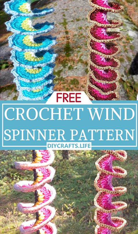 Crochet Spinner Ornament Patterns For Ultimate Decorations - DIY Crafts Crochet Wind Spinner, Leftover Yarn Project, Spiral Crochet Pattern, Wind Spinners Diy, Yarn Projects Crochet, Spinners Diy, Flower Spinner, Christmas Crochet Blanket, Diy Crafts Knitting