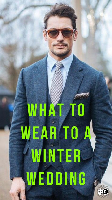 Want to know what to wear to every wedding on your calendar this winter? Consult this dress code primer, from the team at Style Girlfriend | men’s suits, men’s suiting, suits men, men’s suits style, men’s wedding style, what to wear to weddings, suits for wedding, wedding suit, men’s suits style color combinations, men’s classy style, gentleman style, men’s wedding attire, men’s style, men’s shirts and top, men’s outfit by occasions, men’s seasonal outfit, blue suits, pocket square Winter Dressing For Men, Wedding Australia, Winter Wedding Attire, Wedding Guest Suits, Cold Wedding, Winter Wedding Fashion, Men Attire, Wedding Guest Outfit Winter, Winter Wedding Outfits