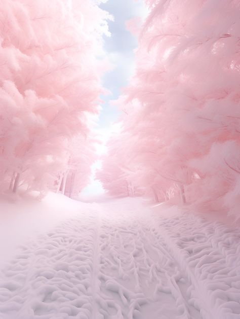 Winter Aesthetic Widget, Pink Snow Aesthetic, Pink Winter Wallpaper, Pink Winter Aesthetic, Winter Scenery Pictures, Winter Aesthetic Pink, Snowy Picture, Winter Wallpaper Desktop, Winter Snow Wallpaper