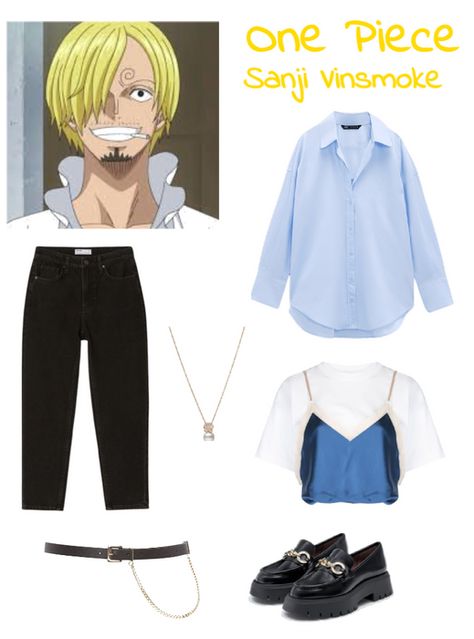 Sanji Inspired Outfit, One Piece Inspired Outfits Anime, One Piece Fashion Anime, One Piece Clothes Anime, One Piece Outfit Ideas Anime, One Piece Outfits Anime, Character Inspired Outfits Anime, One Piece Inspired Outfits, Anime Inspired Fashion