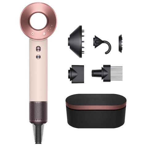 Limited Edition Supersonic Hair Dryer in Pink and Rose Gold - Dyson | Sephora Secador Dyson, Dyson Aesthetic, Hair Dryer Curler, Hair Gadgets, Stockholm Aesthetic, Hair Dryer Set, Supersonic Hair Dryer, Dyson Hair, Dyson Hair Dryer