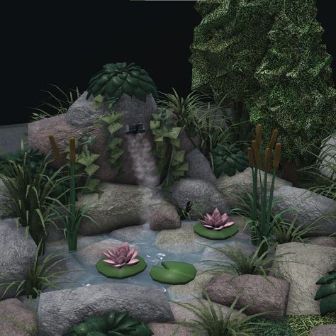 Float on Instagram: "was bored so heres a Pond #bloxburg #bloxburgbuilds #bloxburghacks" Bloxburg Wonderland, Aesthetic Realistic Bloxburg House, Bloxburg Kingdom Layout, How To Make A Pond In Bloxburg, Garden Inspo Bloxburg, Cute Bloxburg Garden Ideas, Bloxburg Garden House Ideas, Bloxburg Exterior Garden, Roblox Bloxburg House Exterior