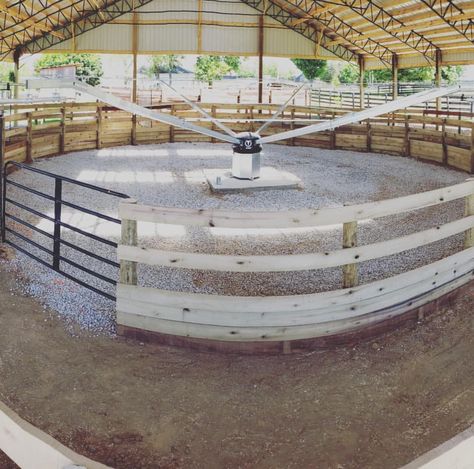 Here is a professional style horse exerciser in a diameter of 60 ft. for 6 horses #vitafloor #shakinguptheequineworld #themotorforfitness #horseexerciser Horse Walker, Dream Horse Barns, Round Pen, Dream Horse, Barn Ideas, Professional Style, Horse Barns, Horse Barn, Professional Fashion