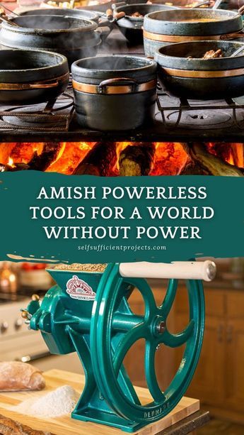 The Amish are masters of off-grid living for centuries.    Here are some of the powerless tools you should get before the next big blackout: Survival Skills Emergency Preparedness, Off Grid Homestead, Off Grid Survival, Homesteading Diy, Survival Skills Life Hacks, Emergency Preparedness Kit, Homesteading Skills, Survival Life Hacks, Emergency Preparation