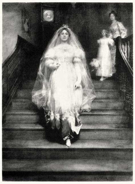 The old clock on the stairs.    William Ladd Taylor, from Our home and country, introduction by William Howe Downes, New York, 1908.    (Source: archive.org) Project Topics, Old Clock, Rennaissance Art, Academic Art, Art Sacre, Art Resources, Old Clocks, 다크 판타지, Draw Sketch