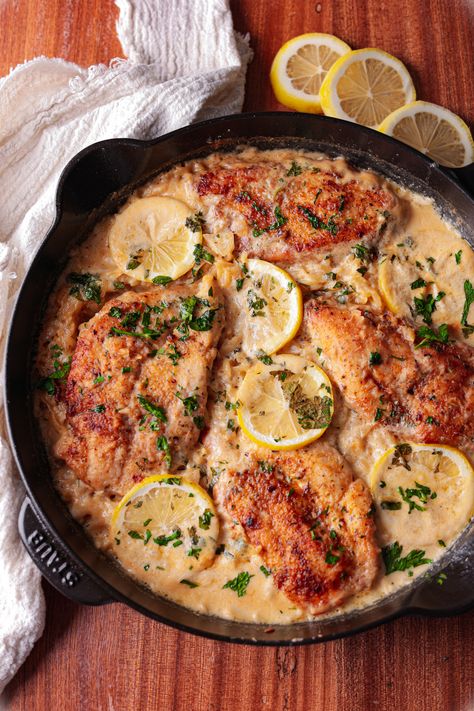 My creamy, lemon garlic orzo chicken skillet is packed with flavor and makes for a very satisfying weeknight meal. Creamy Lemon Garlic Chicken Orzo, Lemon Chicken Orzo Skillet, One Skillet Crispy Chicken Thighs & Creamy Lemon Garlic Orzo, Orzo Chicken Skillet, Orzo Al Limone With Chicken, Creamy Lemon Garlic Orzo, Lemon Orzo Pasta With Chicken, Lemon Garlic Chicken Orzo, Garlic Chicken Orzo