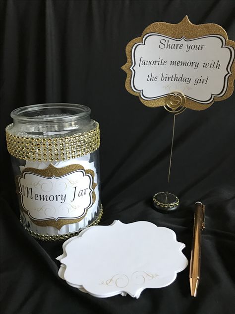 Memory Jar 60th Birthday Ideas For Mom, 30th Birthday Bash, 60th Birthday Party Decorations, 75th Birthday Parties, Moms 50th Birthday, 50th Birthday Party Decorations, Memory Jar, 90's Birthday Party, Sweet 16 Birthday Party