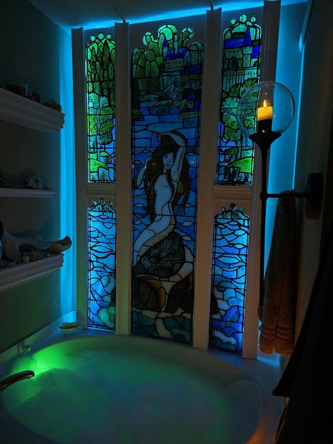 Aquarium Bathroom, Underwater Bathroom, Bug House, Fairy Witch, Underwater Theme, Dream Mansion, Bathroom Idea, Seaside Cottage, Aesthetic Rooms