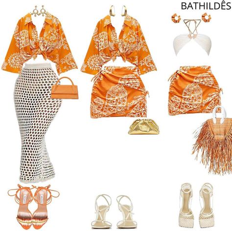 B A T H I L D Ê S on Instagram: “Tangerine....🍊🧡 One outfit , 3 ways to wear it! ( 1, 2 or 3. Which one would you wear ?) #styledbybathildes #summerstyleinspiration…” 3 Ways To Wear, Vacay Outfits, Baddie Outfits Casual, Swag Outfits, Vacation Outfits, Lookbook Outfits, Outfits Casuales, Wear It, Look Fashion