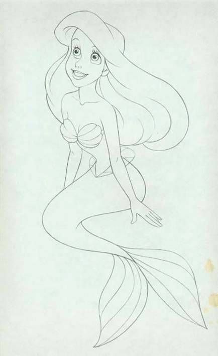 Disney Princess Ariel Drawings, Mermaid On The Moon, Ariel Painting Easy, Disney Drawings Ariel, How To Draw Ariel, Arial Drawing, Disney Ariel Drawing, Ariel Mermaid Drawing, Ariel Drawing Sketches