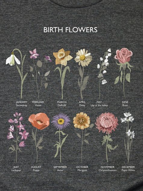 Tattoo Plant, Seni Dan Kraf, Flower Meanings, Nothing But Flowers, Language Of Flowers, Month Flowers, Birth Month Flowers, Flower Shirt, Birth Month