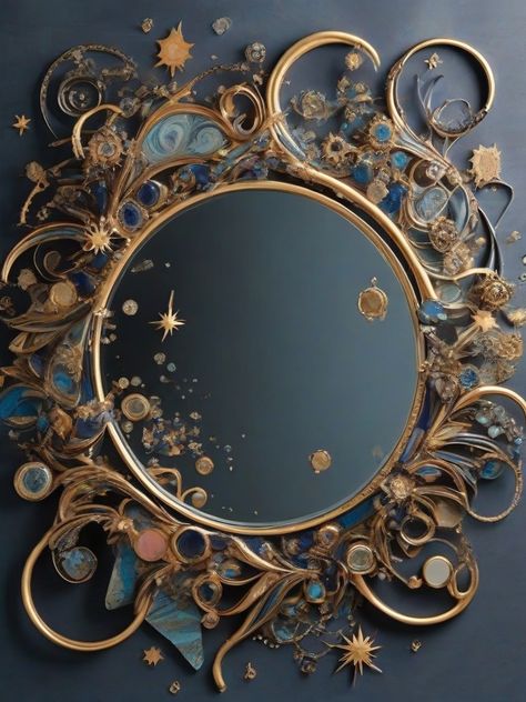 Immerse yourself in ‘Starry Reflections’ – a cosmic mirror illusion that adds a touch of magic to your space. The celestial-inspired design creates a mesmerizing reflection in your home decor. 🪞🌟✨ #StarryReflections #CosmicMirrorIllusion #MagicInDesign #PinterestCelestialMagic Vintage Celestial Decor, Celestial Aesthetic Decor, Celestial Interior Design, Celestial Furniture, Astro Academia, Celestial Bedroom Aesthetic, Obsessive Aesthetic, Fantasy Pub, Celestial Library