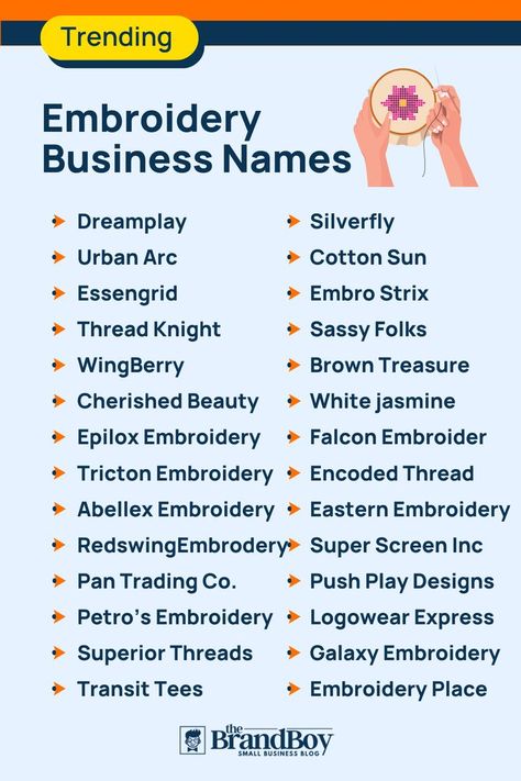 Embroidery Business Names Embroidery Business Names, Starting Embroidery, Design Company Names, Catchy Name, Embroidery Business, Buddha Tattoo Design, Catchy Names, Name Suggestions, Creative Names