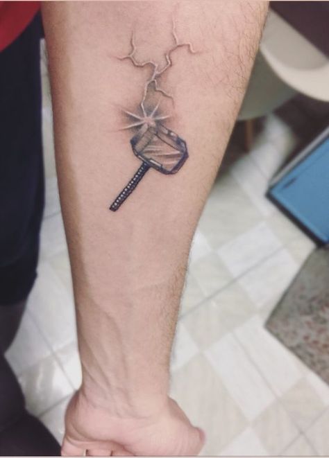 Thor Hammer Tattoo Small, Small Thor Tattoo, Mjolnir Tattoo Marvel, Avengers Tattoo Small, Marvel Thor Tattoo, Thor Tattoo Ideas, Thor Tattoo Marvel, Stormbreaker Tattoo, Mjolnir Tattoo Design