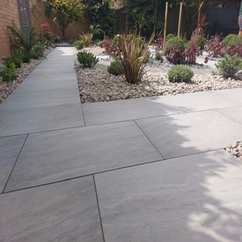 Types of Paving Slabs & Their Pros & Cons Slabbed Patio Ideas, Slabbed Garden Ideas, Garden Slabs, Garden Ideas Uk, Contemporary Gardens, Paving Ideas, Outdoor Paving, Paving Design, Patio Slabs