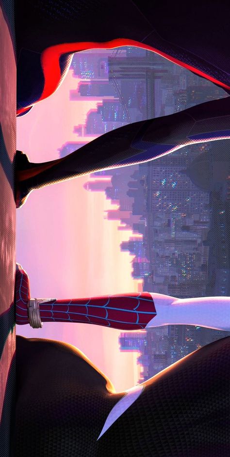 Spider Man Into The Spiderverse Wallper, Spider Verse Aesthetic, Miles And Gwen Wallpaper, Across The Spider Verse Wallpaper, Spiderverse Wallpaper, Spider Verse Wallpaper, Spiderman And Spider Gwen, Miles Spiderman, Image Spiderman