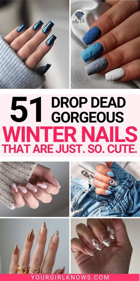 What's a better way to cherish winter than by having cute winter nails, huh? If you're like me, I've got you these winter nail designs you won't get enough of! From dark and moody shades to festive glitter, we've got you covered. | winter nails 2022, winter nails designs, winter nails acrylic, casual winter nails, elegant winter nails, winter nails inspiration, winter nails ideas, winter nail art, cute winter nails, winter nails colors, short winter nails | Nails Inspiration Winter 2023, Nail Winter 2022 Trends, Nails Inspiration Winter 2022, Trendy Nails Winter 2022, Trendy Winter Nail Colors 2022, Trendy Nails Winter 2023, Nail 2023 Winter, Winter Nails 2022 Trends Gel Short, Trending Nails 2023 Winter