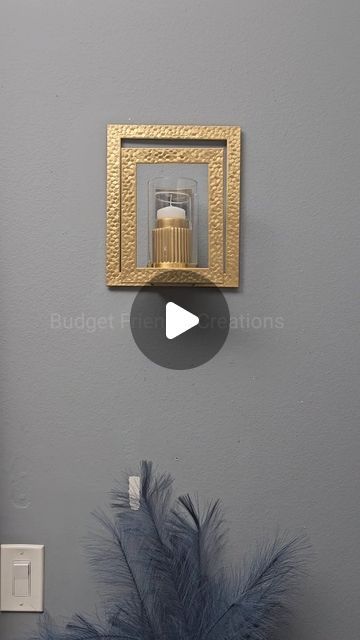 Diy Candle Sconces Ideas, Diy Wall Sconces Dollar Tree, Diy Wall Candle Holders, Diy Wall Lights Ideas, Wall Candle Holders Diy, Diy Sconces Ideas, Dollar Tree Frames, Decor Hacks, Diy Picture Frames