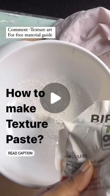 How to make the texture paste??  🤍Ingredients:  White cement putty or ready mix putty POP (Plaster of Paris) Water Gum  🤍Mixing:  Combine white cement putty or POP in a mixing bowl.  🤍Add Water Gradually:  Add a small amount of water gradually to achieve the desired consistency. Be cautious not to make the paste too runny.   click on the insta link to read more.  Comment ‘TEXTURE ART’ and get a FREE PDF of our Resource Lists!  #textureartpaste #theartsycircle #textureart White Cement Art, Plaster Of Paris Art, Modeling Paste Art, How To Make Putty, Putty Art, How To Make Plaster, Insta Link, Cement Texture, Grainy Texture