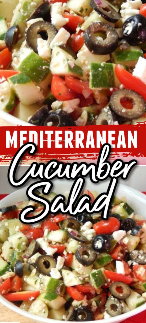 Mediterranean Salad Recipes, Mediterranean Cucumber, Mediterranean Cucumber Salad, Mediterranean Salad Recipe, Mediterranean Recipes Healthy, Murgh Makhani, Mediterranean Diet Recipes Dinners, Feta Salat, Easy Mediterranean Diet Recipes