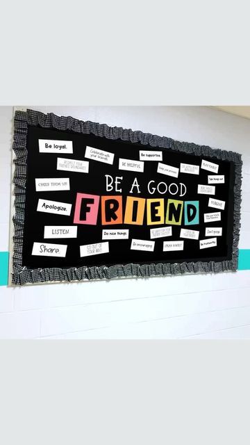 How To Make A Friend Bulletin Board, Friend Bulletin Board Ideas, Friendship Bulletin Boards, Friendship Bulletin Board, Friends Bulletin Board, Religious Bulletin Boards, Bullentin Boards, Be A Good Friend, Appreciation Gifts Diy