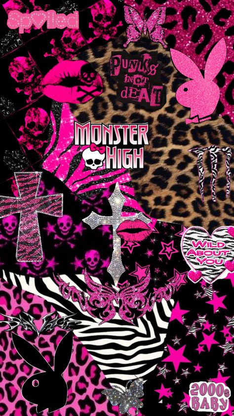 Grunge Y2k Aesthetic Wallpaper, Y2k Cross Wallpaper, Hot Pink Y2k Wallpaper, Pink Zebra Print Wallpaper, Pink 2000s Aesthetic Wallpaper, Rave Metro, Juicy Couture Wallpaper, Trashy Y2k Wallpaper, Mcbling Wallpaper