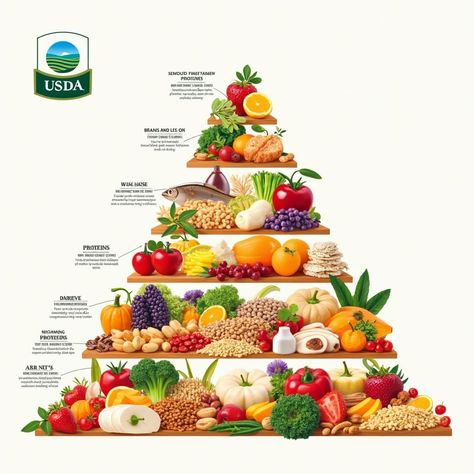 Fueling Your Body Right: Navigating the USDA Food Pyramid Vegetarian Food Pyramid, Vegan Food Pyramid, Nutrition Plate, Dietary Guidelines, Nutrition Guidelines, Food Pyramid, Nutrition Guide, Mediterranean Diet Recipes, Healthy Eating Tips