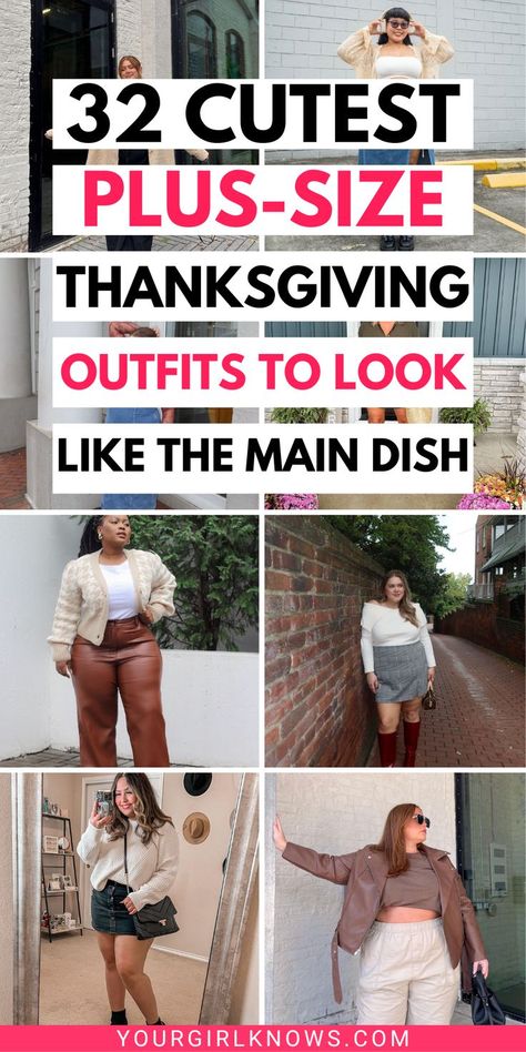 Feast your eyes on these 32 amazing Plus Size Thanksgiving Outfits that'll have you looking totally fabulous and feeling like the main dish! Spice up your style this holiday with ideas for cozy sweaters, chic dresses, and trendy accessories that are perfect for showing off your curves and enjoying some festive fun. Thanksgiving Outfits Plus Size, Thanksgiving Outfit Women Casual, Feminism Quotes, Thanksgiving Nail Designs, Cute Thanksgiving Outfits, Cute Plus Size, Thanksgiving Outfits, Turkey Day, Chic Dresses