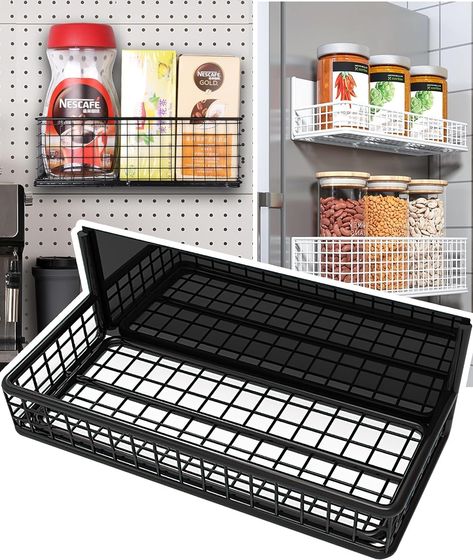 Amazon.com: LIFEFAN Pegboard Baskets Magnetic Basket Peg Board Organizer Accessories Magnetic Wire Metal Basket (Black-Low) : Home & Kitchen Magnetic Basket, Pegboard Baskets, Magnetic Pen Holder, Whiteboard Organization, Metal Wire Basket, Magnetic Pen, Magnetic Organizer, Metal Pegboard, Pegboard Organization