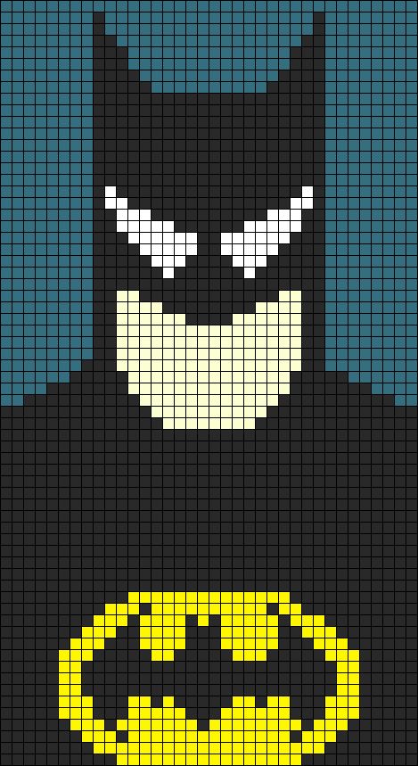 Batman Grid Pattern, Pixel Art Superhero, Batman Pixel Art Grid, Batman Alpha Pattern, Batman Tapestry, 2022 Poster, Grid Crochet, Batman Drawing, Note Writing Paper