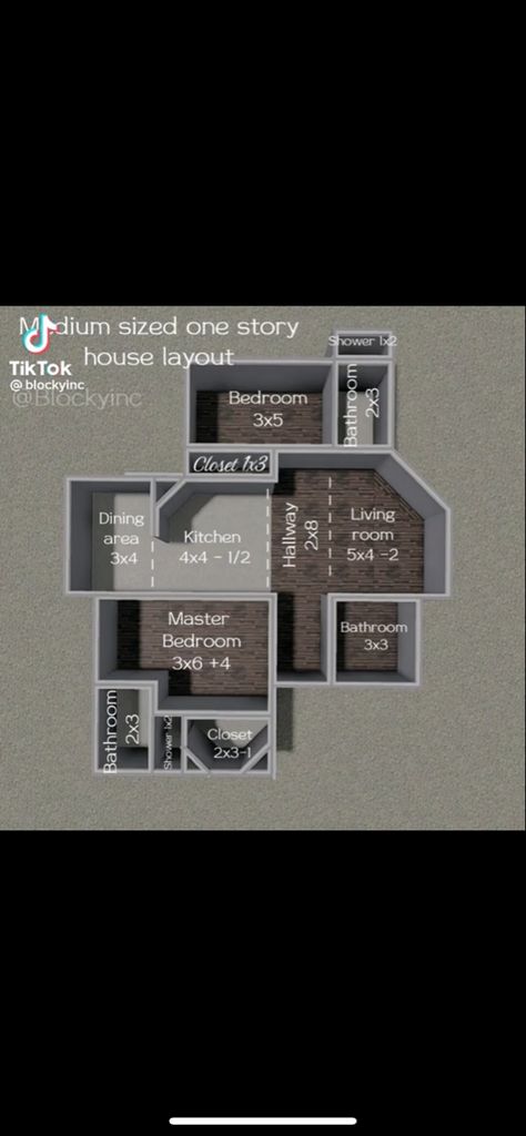 Bloxburg Home Layout, Bloxburg House Layout, Tatuaje Hello Kitty, Bloxburg Home, 1 Story House, House Outline, Home Layout, Blocksburg Room Ideas￼, House Plans With Pictures