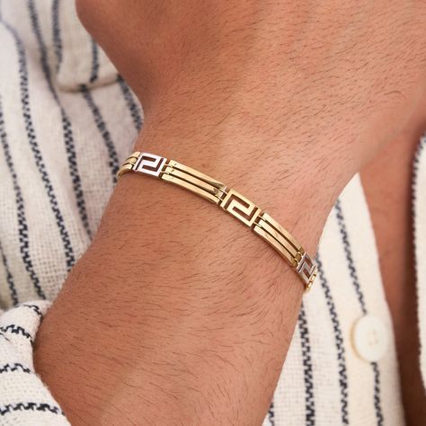 Gold Bracelet Men, Mens Bracelet Gold Jewelry, Man Gold Bracelet Design, Mens Bangles, Key Bracelet, Mens Gemstone Rings, Fancy Jewellery Designs, Mens Gold Jewelry, Gold Armband