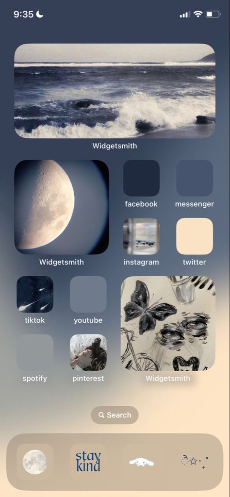 2024 Home Screen, Samsung Home Screen Aesthetic, Light Blue Iphone Layout, Blue Aesthetic Phone Theme, Iphone Home Screen Layout Blue, Iphone Theme Ideas Blue, Samsung Home Screen Layout, Blue Ios 16 Homescreen, Blue Homescreen Layout