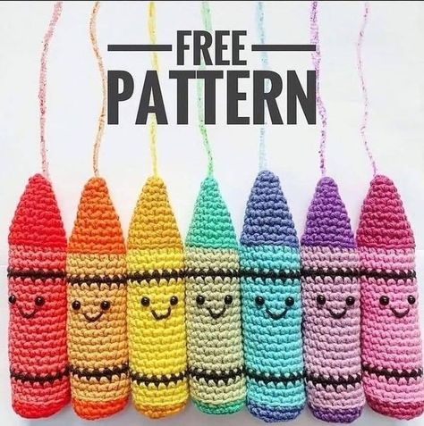 Crochet Crayon, Crochet Lovers, Free Crochet Patterns, Free Patterns, Crochet Amigurumi, Free Crochet Pattern, Crayon, Free Crochet, Free Pattern