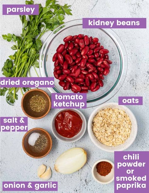 Kidney Beans Recipes, Kidney Bean Burgers, Vegan Bean Burger, Bean Patties, Recipes With Kidney Beans, Veg Meals, Veggie Fritters, Easy Burger Recipe, Veggie Patties