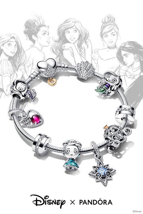 Dreams really do come true! With new Disney Princess charms, you can collect even more of the characters you love and channel their best qualities. Pandora Princess Bracelet, Pandora Charms Disney Princess, Charms Pandora Disney, Pandora Bracelet Disney, Pandora Disney Bracelet, Pandora Wishlist, Disney Pandora Bracelet, Charms Disney, Pandora Design