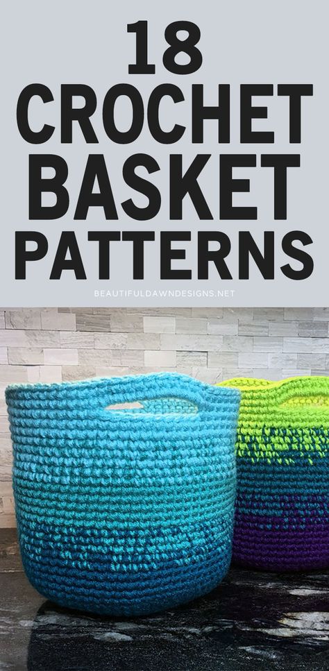 Crochet Storage Baskets Free Pattern, Crochet Storage Baskets Free, Homemaking Hacks, Diy Crochet Basket, Easy Crochet Basket Pattern, Crochet Basket Tutorial, Crochet Fall Decor, Beau Crochet, Crochet Basket Pattern Free