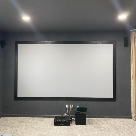 DIY Paint Wall Projector Screen: Best Budget Option Basement Projector Ideas, Basement Projector Wall Ideas, Projector Wall Ideas, Projector Screen Living Room, Projector Screen Ideas, Diy Projector Screen, Homemade Projector, Projector Paint, Wall Projector