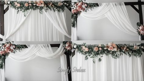 Diy, how to, tutorial, Decor, bridal, floral, elegant Diy Wedding Arch Flowers, Bridal Arch, Archway Decor, Wedding Drapery, Draping Wedding, Diy Wedding Arch, Drape Fabric, Arch Decor, Fabric Draping