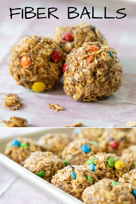 No Bake Fiber Balls are packed with delicious healthy ingredients to give you energy, yet still sweet enough to satisfy your sweet tooth.  #afterschoolsnack #summersnack #healthy #easytreatideas #familyfun #foodlover #fiber #fiberballs #energyballs #cookingfromscratch #kid-friendly #simple #easysnacks #funinthekitchen #foodinspiration Homemade High Fiber Snacks, High In Fiber Snacks, High Fiber Balls, Fiber Filled Snacks, Fiber Protein Balls, High Fiber Foods For Kids Picky Eaters, High Fiber Recipes For Picky Eaters, High Fiber Energy Balls, Easy Fiber Snacks