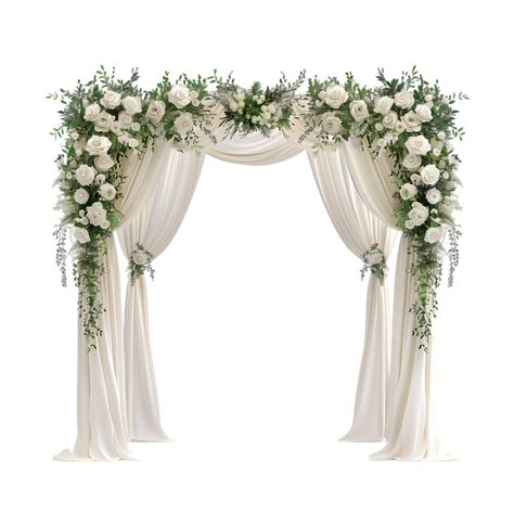 Elegant wedding arch with floral decorations isolated on a transparent background Floral Decorations, Stock Wallpaper, Wedding People, Wedding Clipart, Cityscape Photos, Logo Banners, Heart With Arrow, Background Banner, Flower Heart