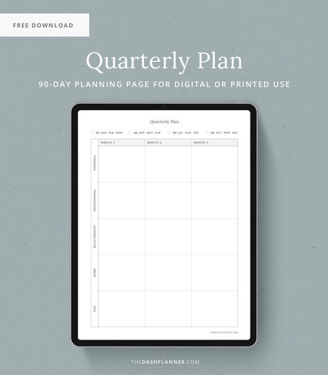 Free Downloads — Dash Planner | Printable Planner by  Kimberly Cox Quarterly Planning Template, Goodnotes Journal Templates Free, Planner Templates Goodnotes, Dash Planner, Digital Planner Organization, Homework Planner Printable, Planner Monthly Layout, Planner Calendar Printables, Planner Free Printable