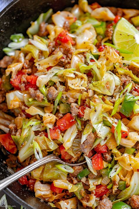 Cabbage And Smoked Sausage, Sausage Skillet Recipe, Cabbage Sausage, Fried Cabbage With Sausage, Stir Fry Vegetables, Recipe Cabbage, Sausage Skillet, Smoked Sausage Recipes, Cabbage And Sausage