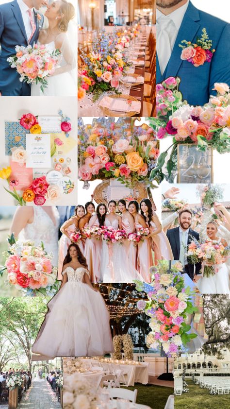 Bright Wedding Colors, Wedding Planning Binder, Wedding Color Pallet, Wedding Backdrop Design, Bright Wedding, Wedding Venue Decorations, Coastal Wedding, Cute Wedding Ideas, Wildflower Wedding