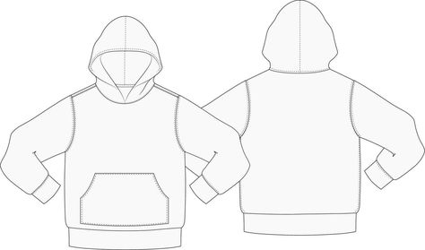 Hooded Sweater Design Template Vector Front and Back Sweater Template, Outline Template, Wedding People, Heart Tree, Logo Banners, Cityscape Photos, Heart With Arrow, Sweater Design, Background Banner